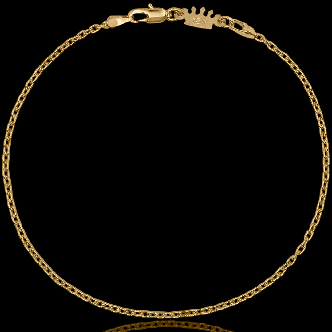 Pulseira Cadeado 2mm Banhado a ouro 18k