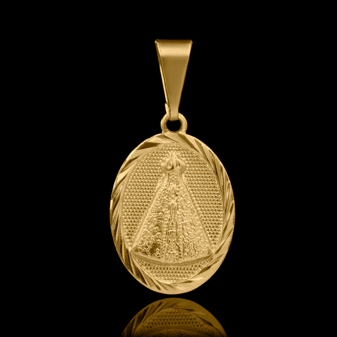 Pingente Nossa Senhora Aparecida Banhado a Ouro 18k