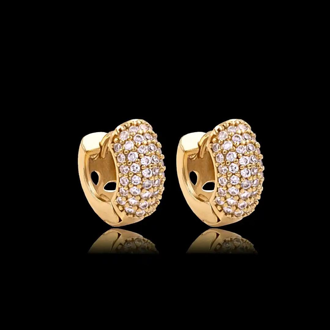 Brinco Argola Cravejada Banhado a Ouro 18k - Rei18k