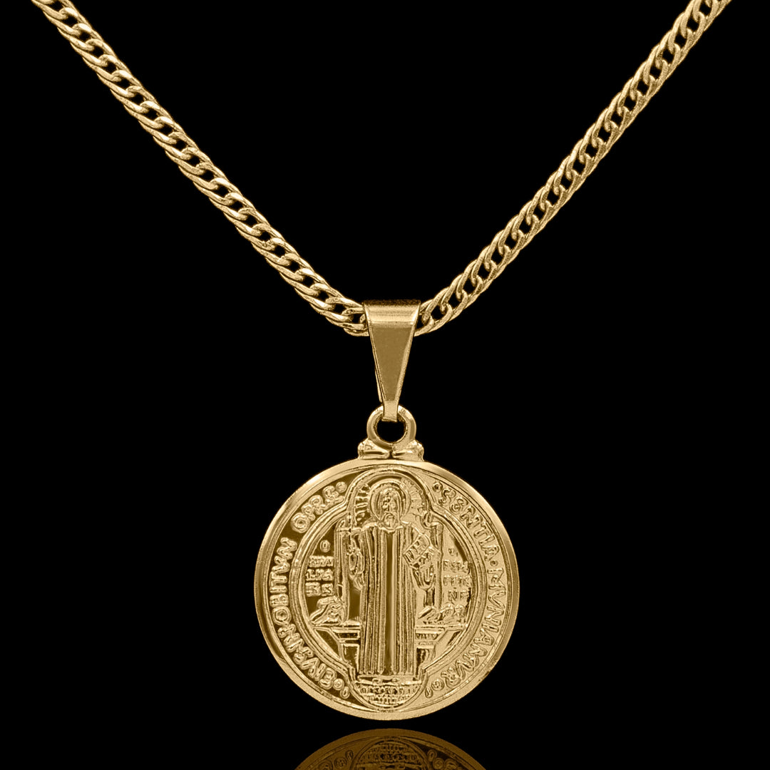 Conjunto São Bento - grumet duplo 2mm Banhado a ouro 18k