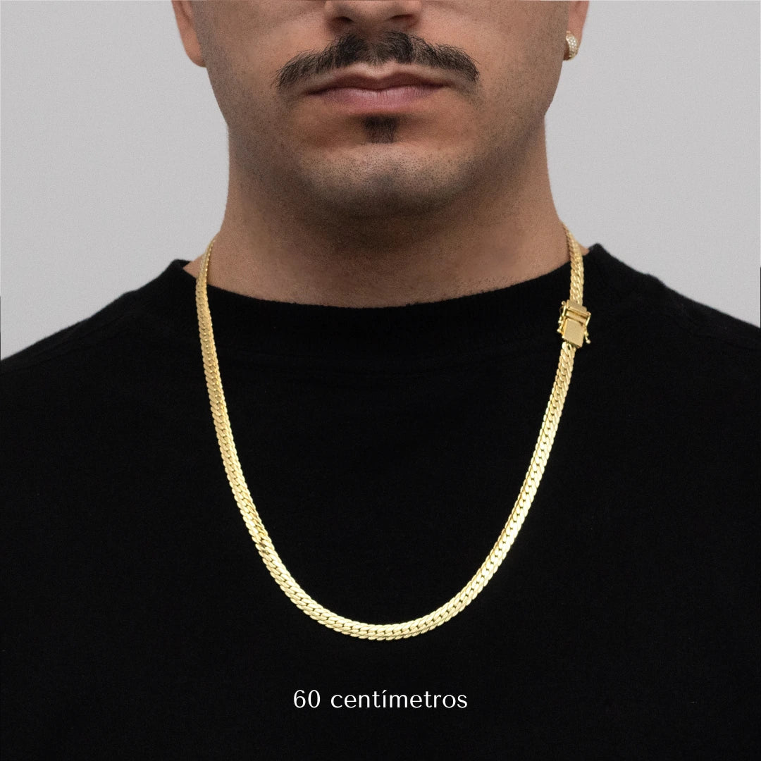 Corrente Snake 6mm Banhado a Ouro 18k