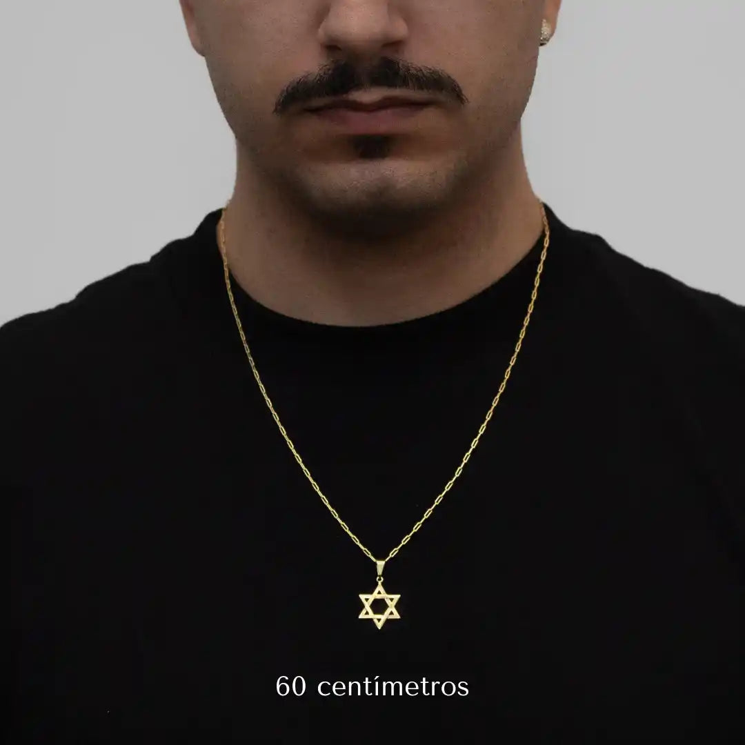 Pingente Estrela de David Banhado a Ouro 18k