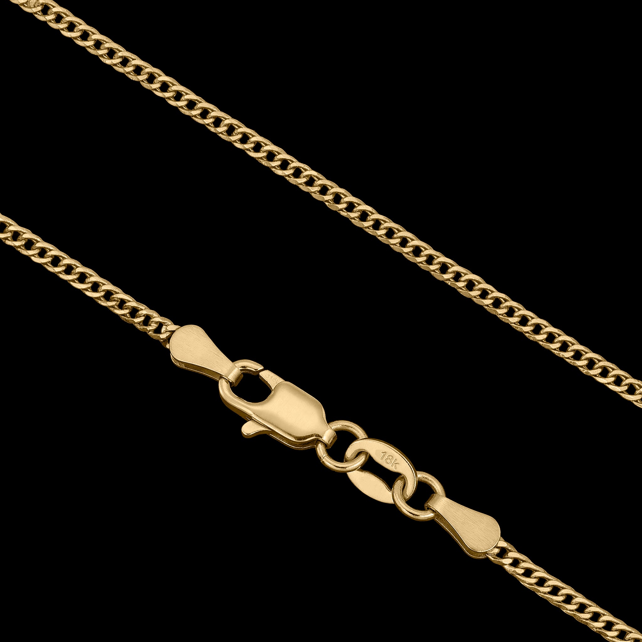 Corrente Grumet duplo 2mm Banhado a Ouro 18k