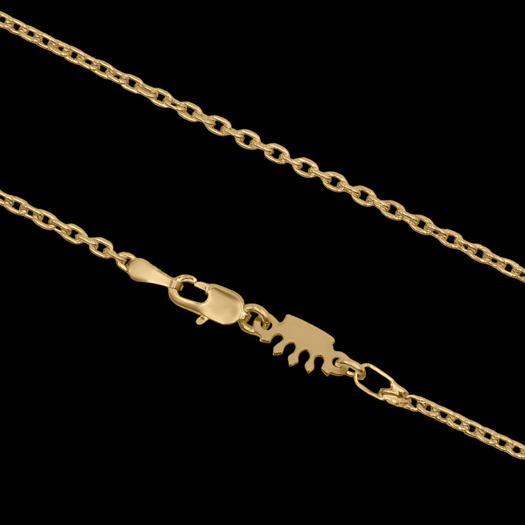 Corrente Cadeado 2mm Banhado a ouro 18k