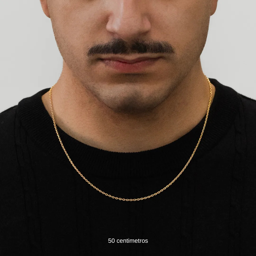 Corrente Cadeado 2mm Banhado a ouro 18k