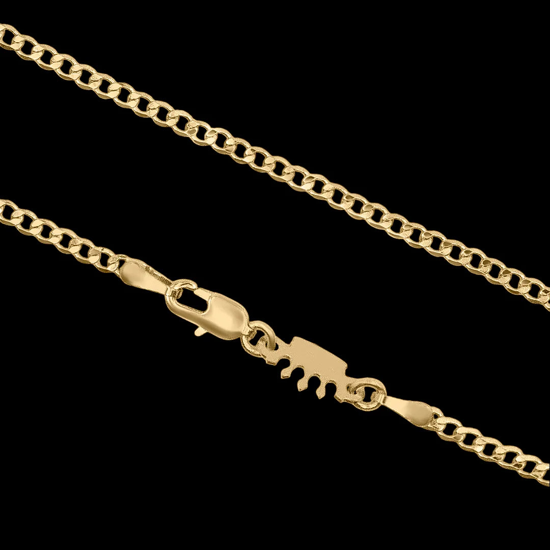 Corrente Grumet Escama 2mm Banhado a Ouro 18k