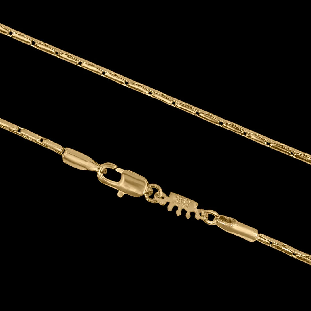 Corrente Square 2mm Banhado a Ouro 18k