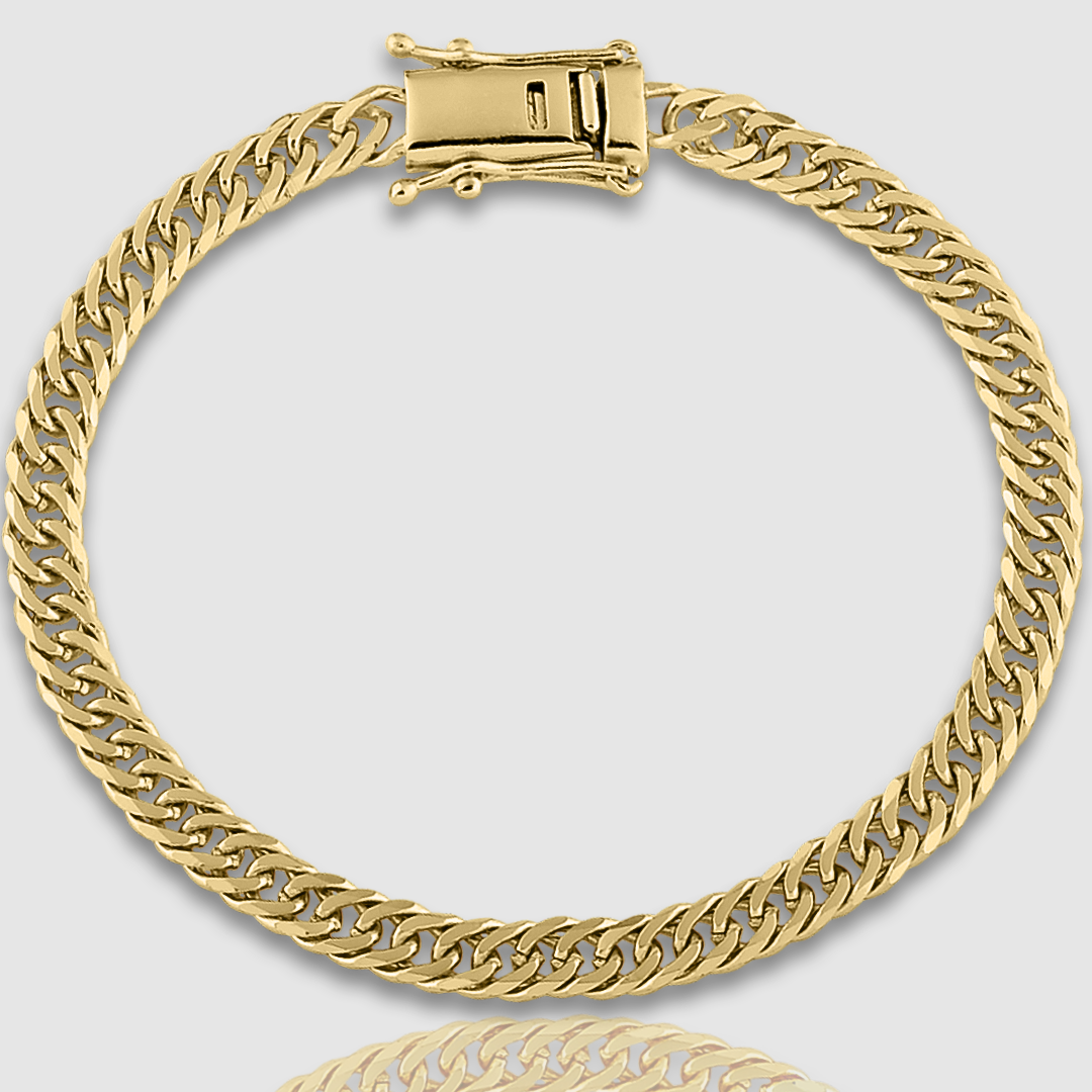 Pulseira Grumet Duplo 5,5mm Banhado a Ouro 18k