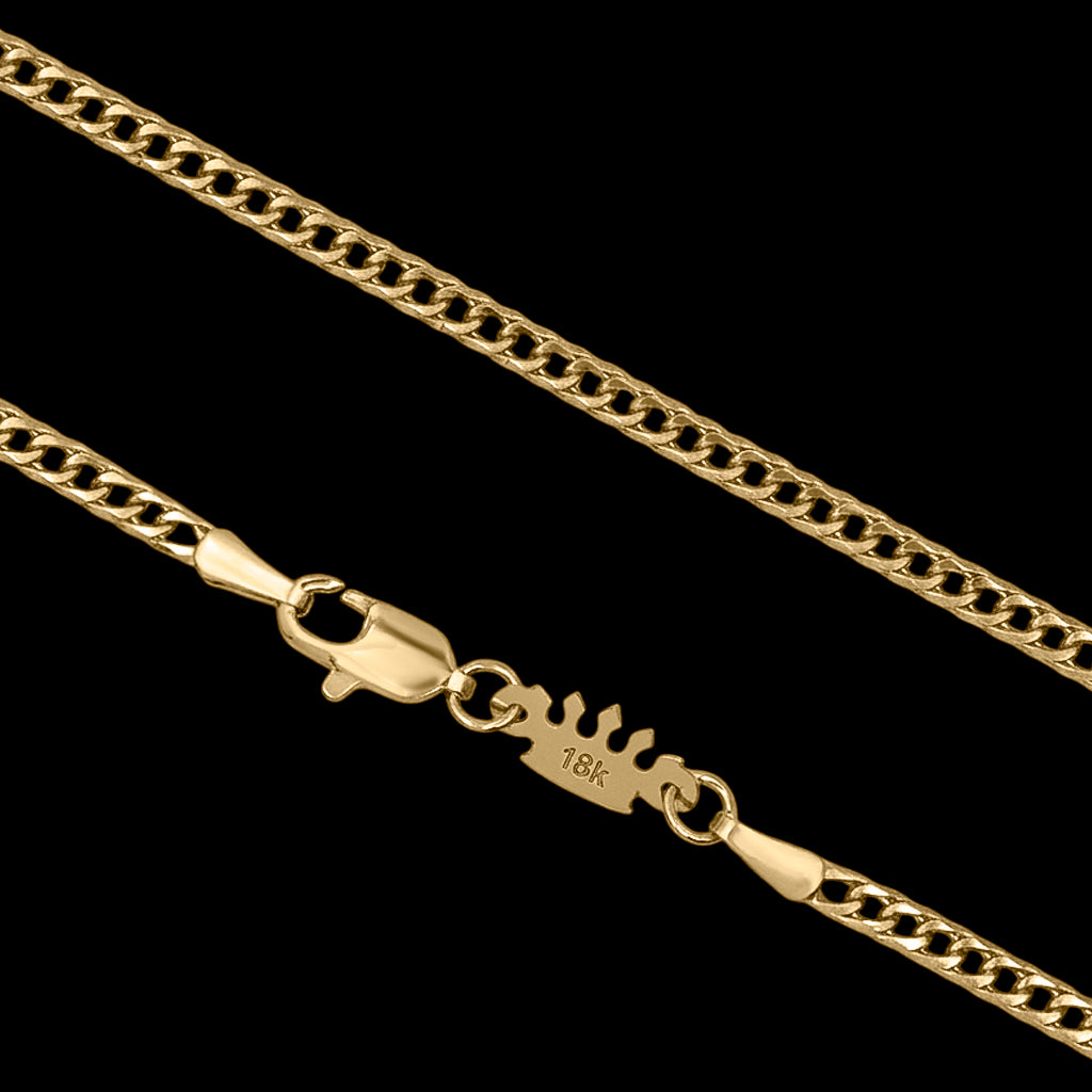 Corrente Grumet dupla 3mm Banhado a ouro 18k