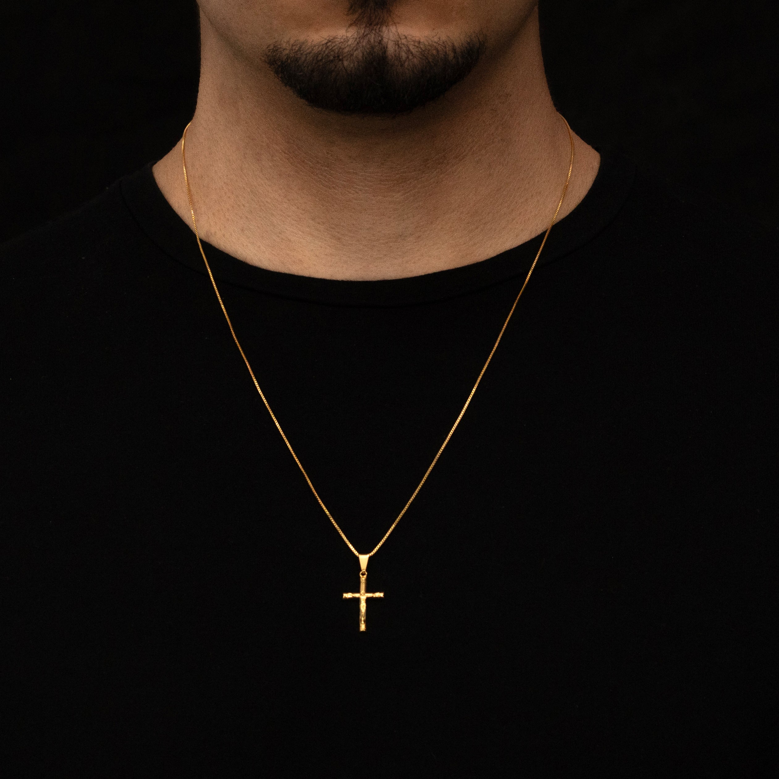 Pingente Cruz com Jesus Banhado a Ouro 18k