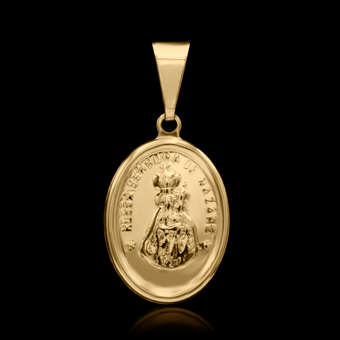 Pingente Nossa Senhora de Nazaré Banhado a Ouro 18k