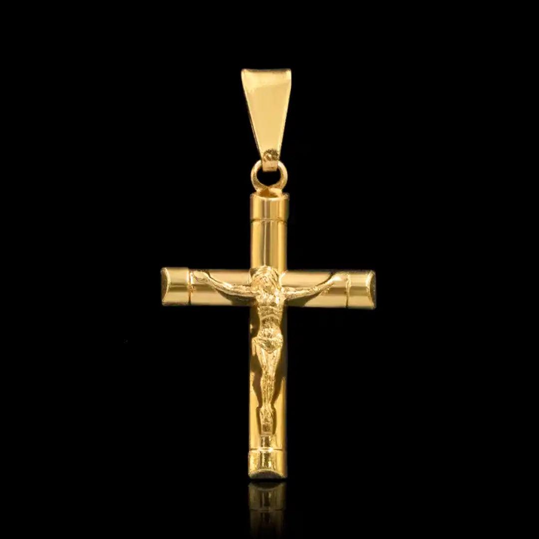 Pingente Cruz com Jesus Banhado a Ouro 18k - Rei18k