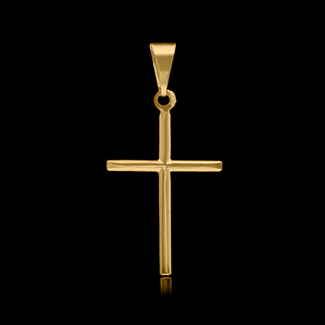 Pingente Cruz Lisa P Banhado a Ouro 18k