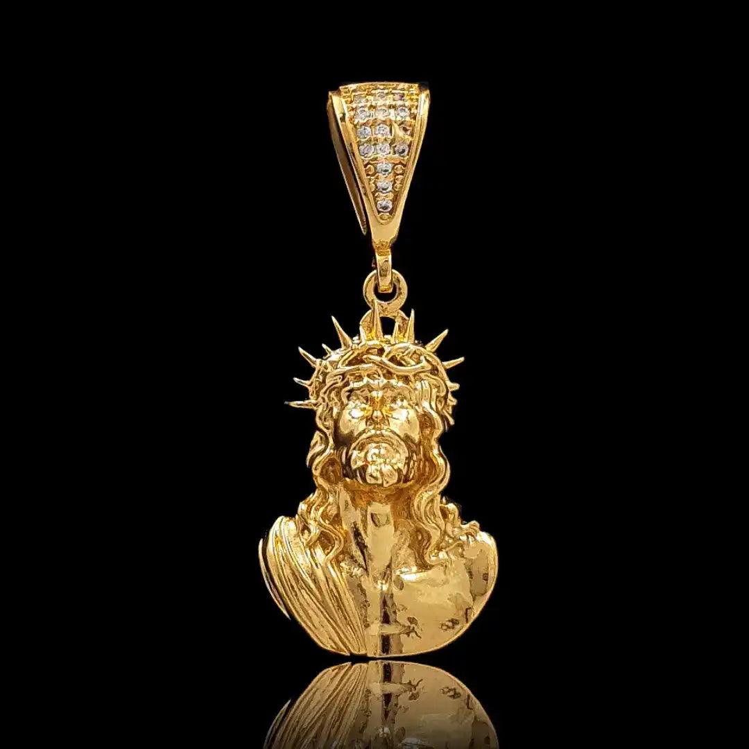 Pingente Jesus Cristo P Cravejado Banhado a Ouro 18k - Rei18k