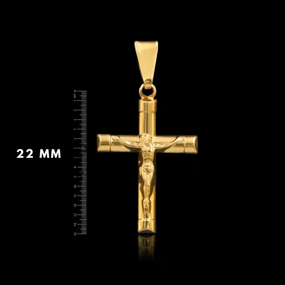 Pingente Cruz com Jesus Banhado a Ouro 18k - Rei18k