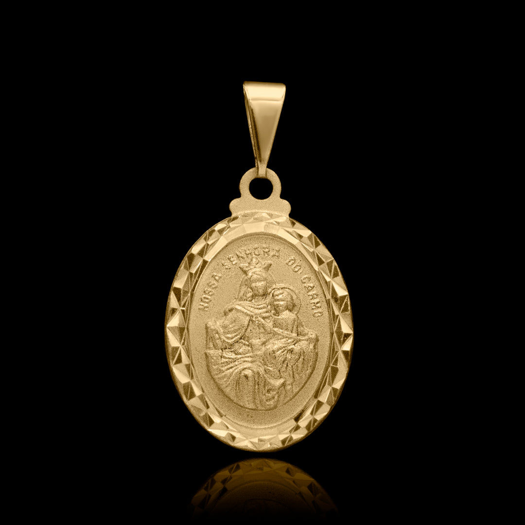 Pingente Nossa Senhora do Carmo Banhado a Ouro 18k