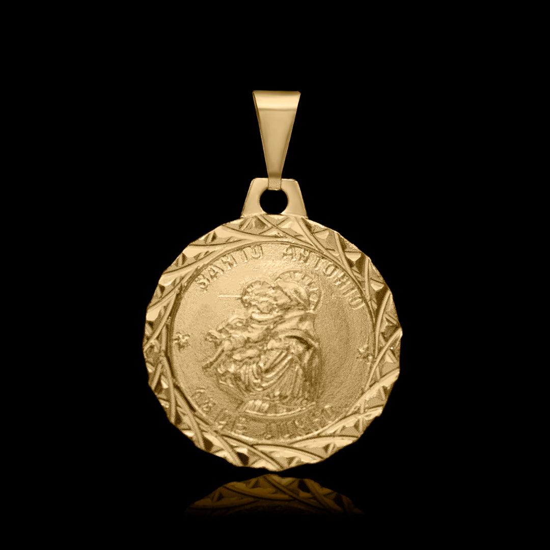 Pingente Santo Antônio 18mm Banhado a Ouro 18k
