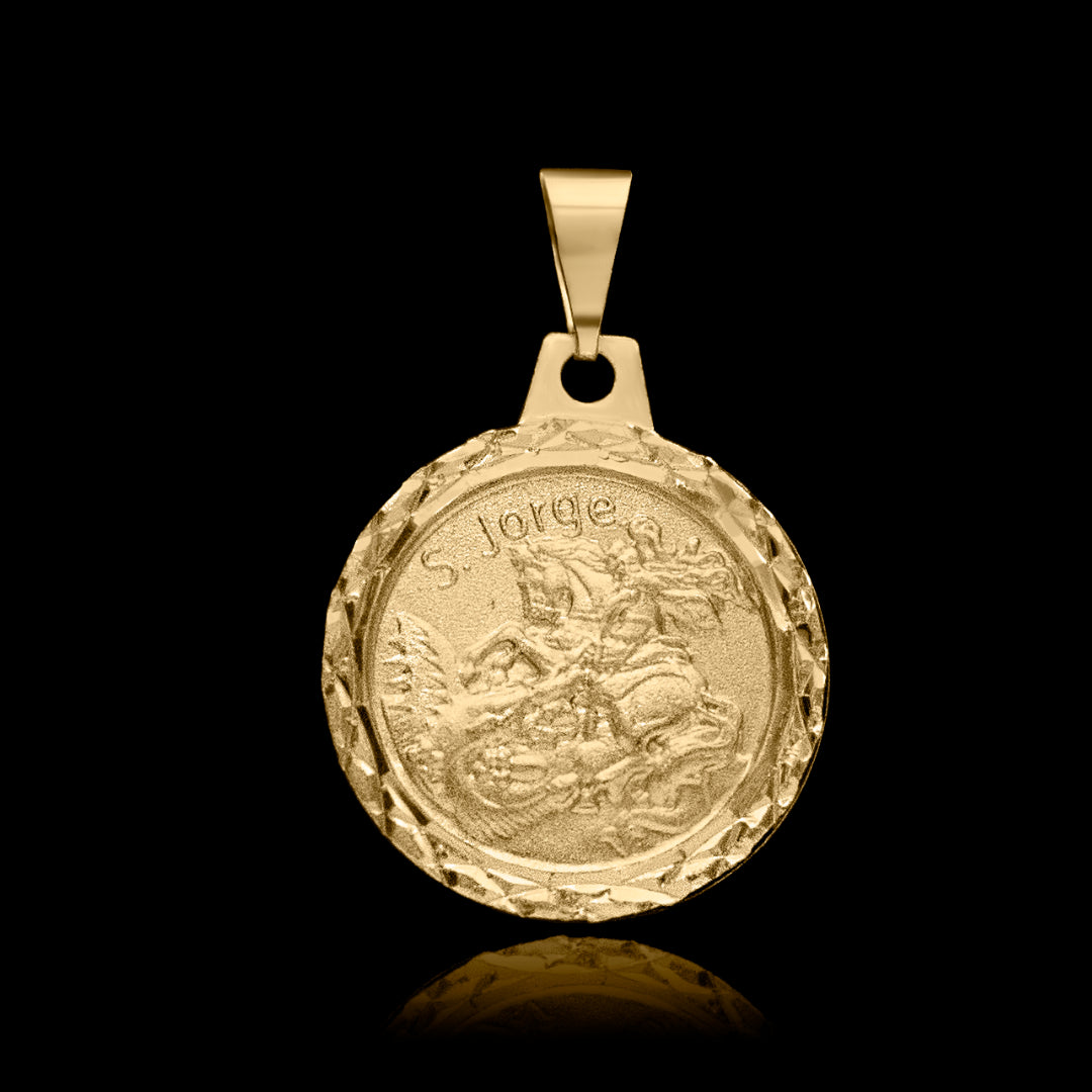 Pingente São Jorge 18mm Banhado a Ouro 18k