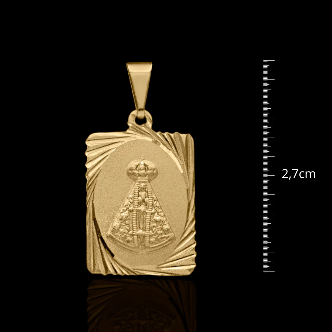 Pingente Nossa Senhora Aparecida banhado a ouro 18k