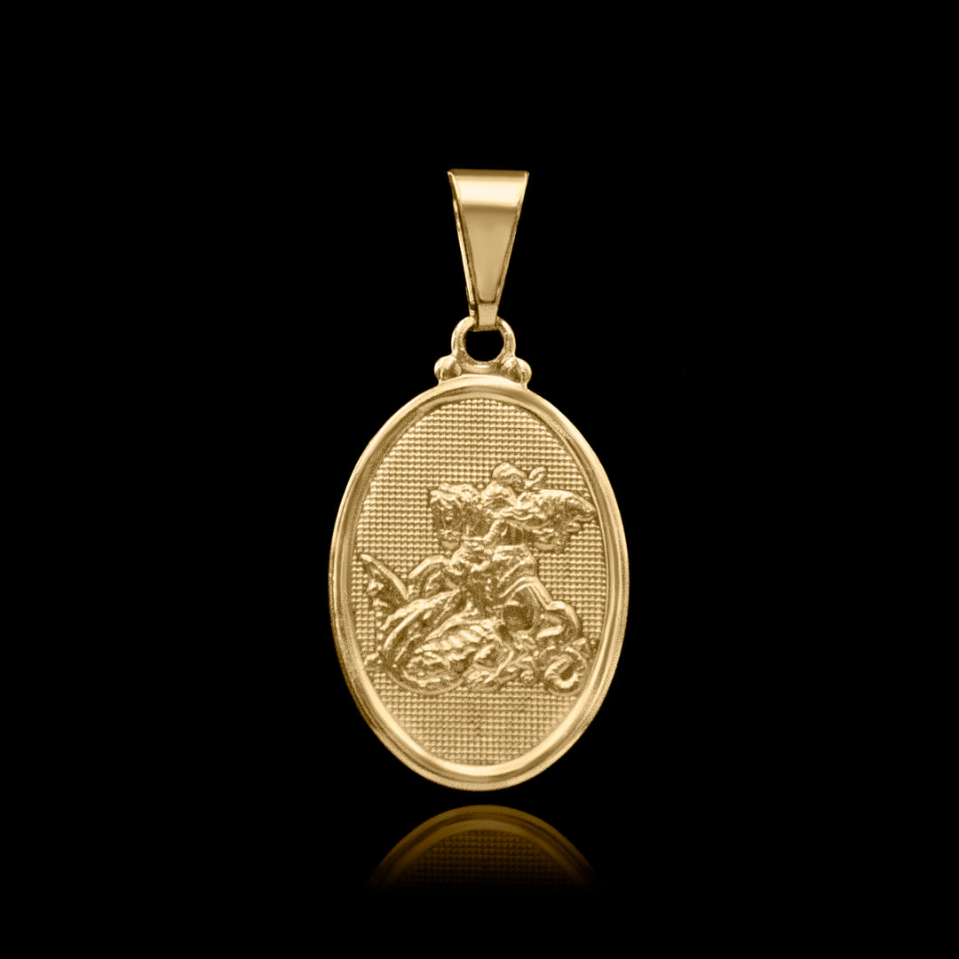 Pingente São Jorge Oval Banhado a Ouro 18k