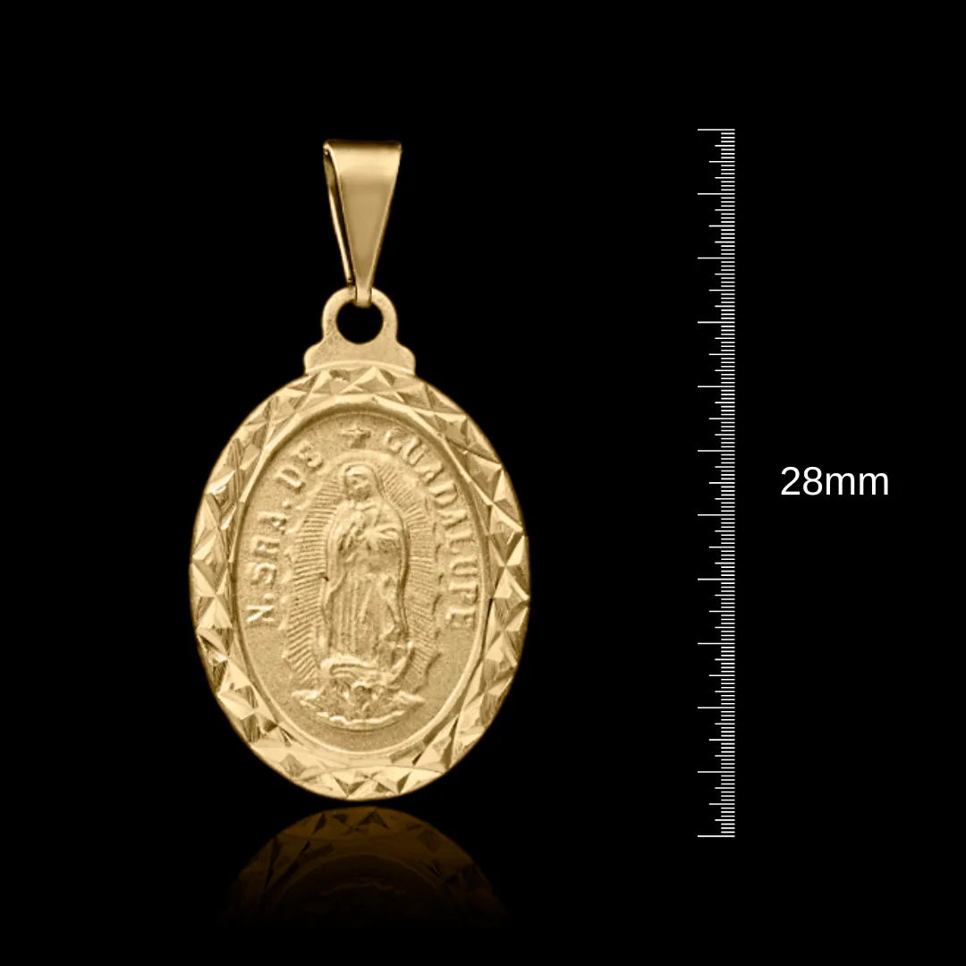 Corrente Piastrine 2mm com pingente Nossa Senhora Guadalupe Banhado a Ouro 18k