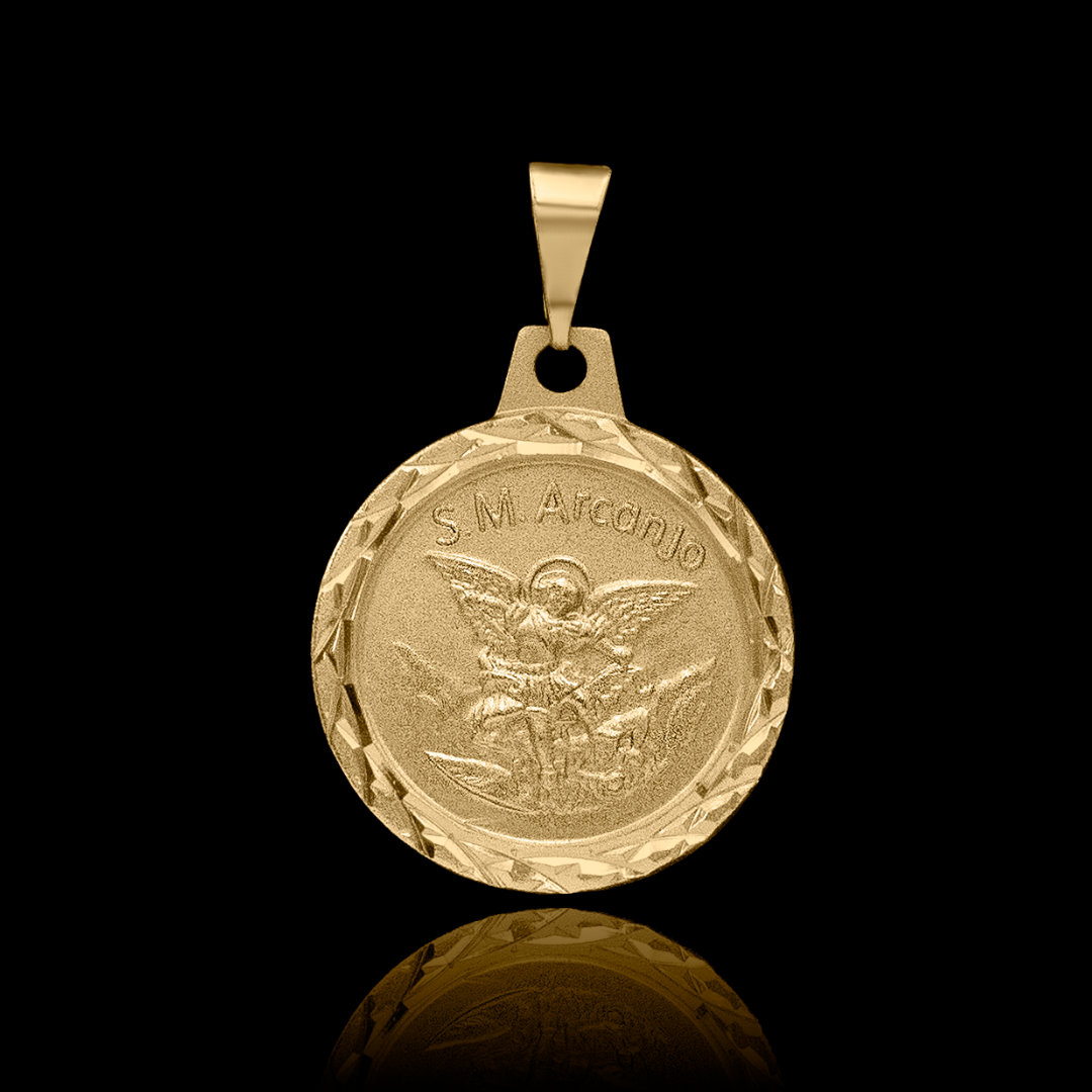 Pingente São Miguel Arcanjo Banhado 20mm a Ouro 18k