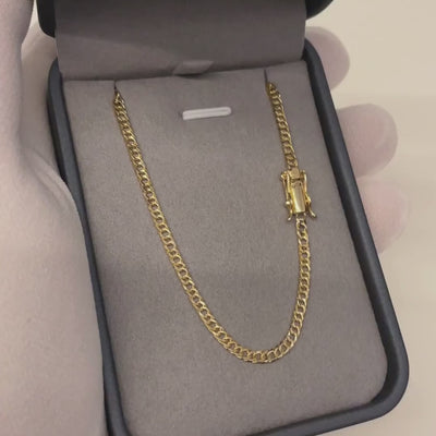 corrente banhada a ouro masculina - grumet duplo 3mm - 18k 