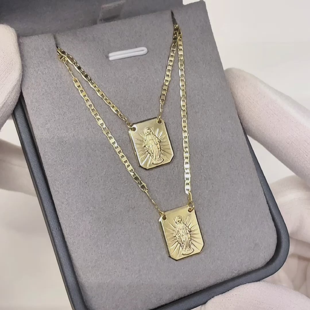 Escapulario masculino - Graças banhado a ouro 18k