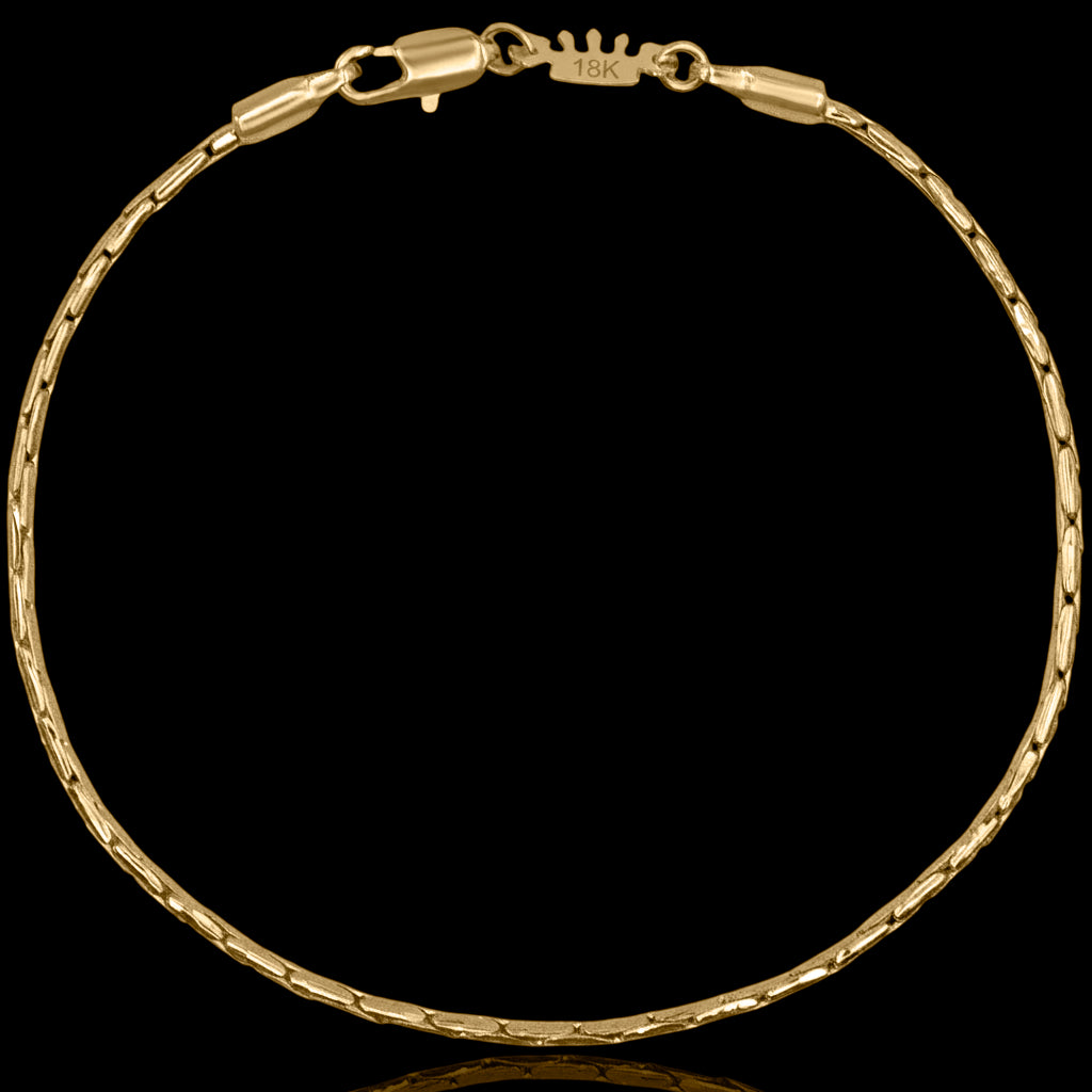 Pulseria Square 2mm Banhado a Ouro 18k