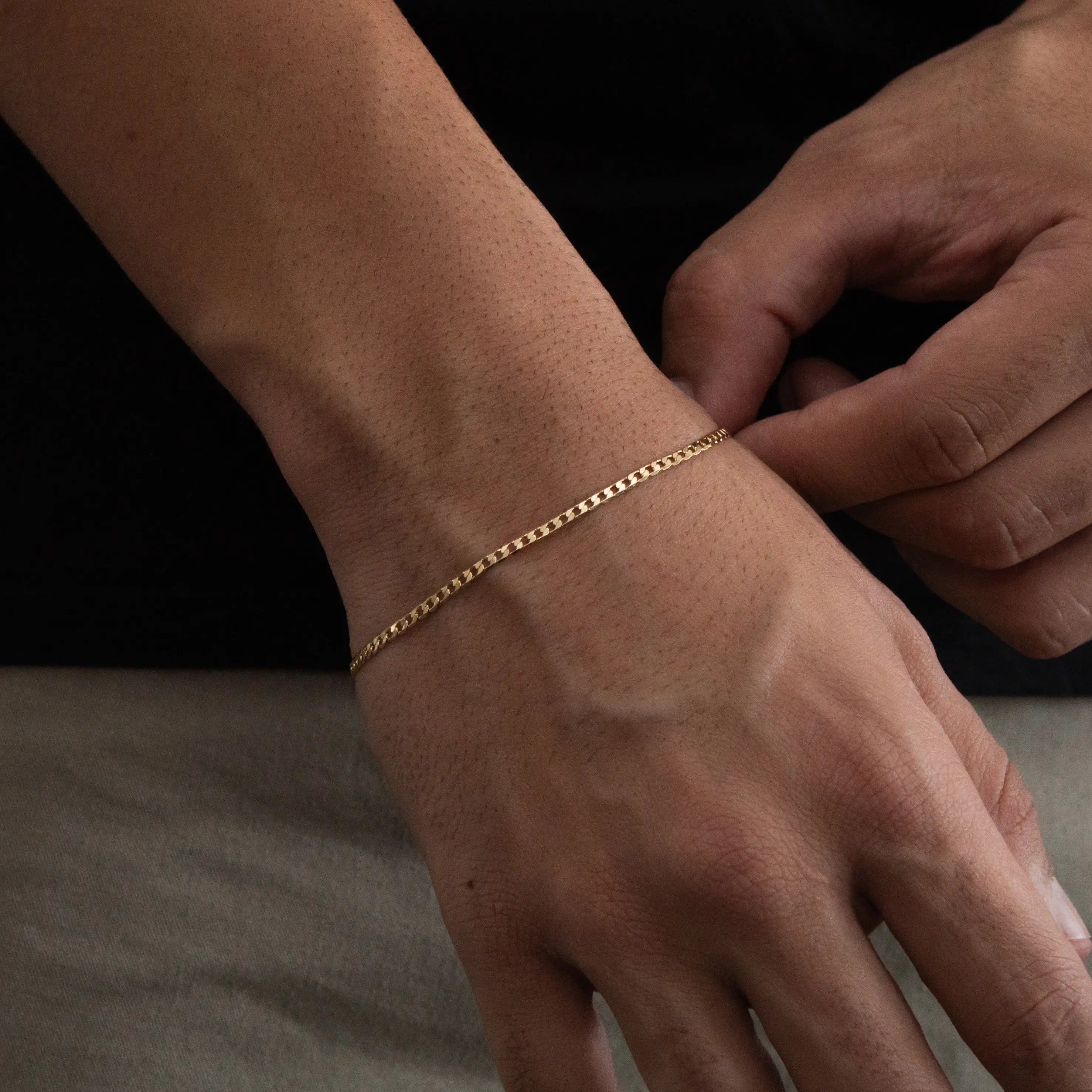 Pulseira Grumet Escama 2mm Banhado a Ouro 18k