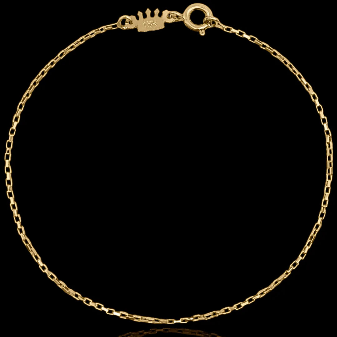 Pulseira Tijolinho 1mm Banhado a Ouro 18k