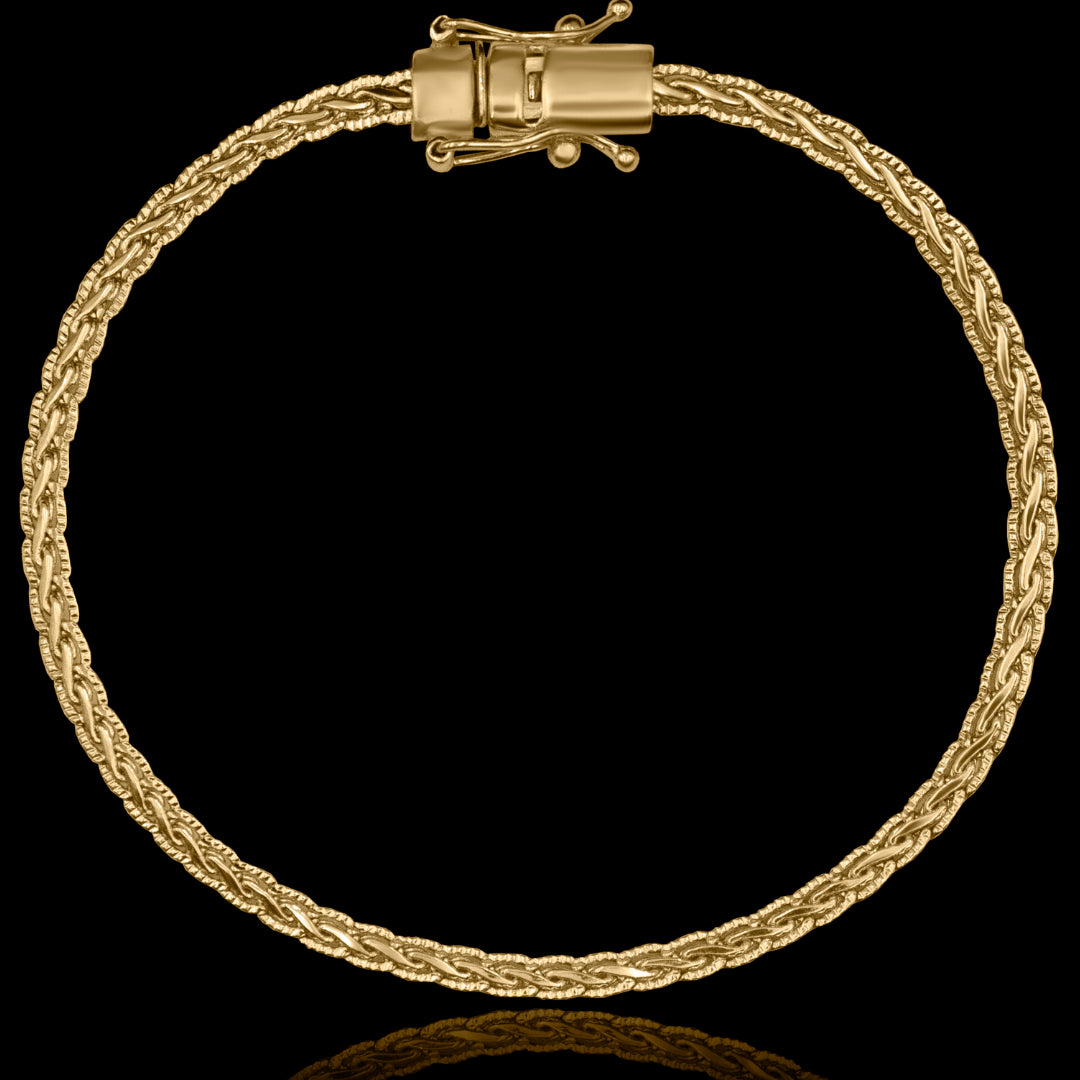 Pulseira Royal Link 3mm Banhado a Ouro 18k