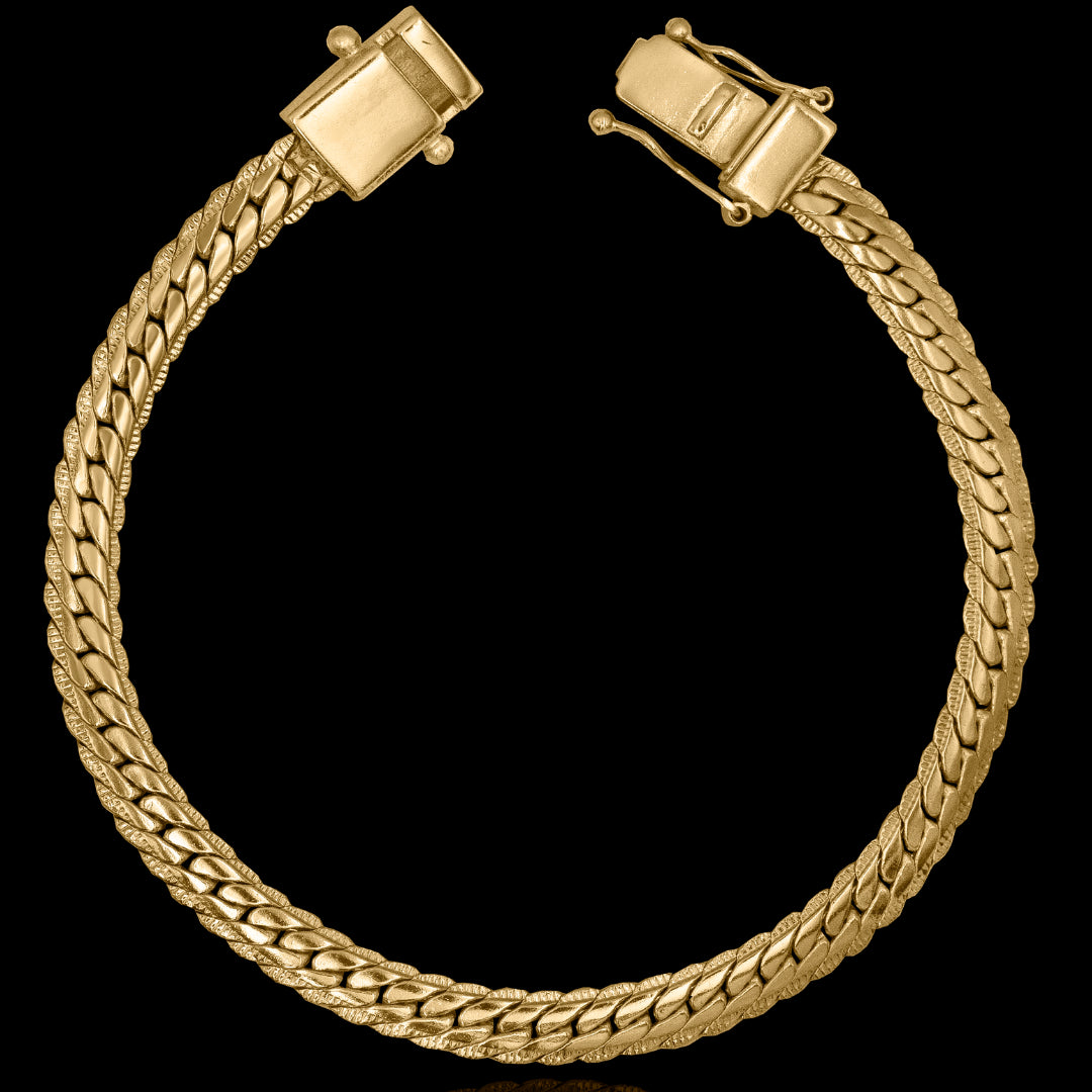 Pulseira Snake 6mm Banhado a Ouro 18k