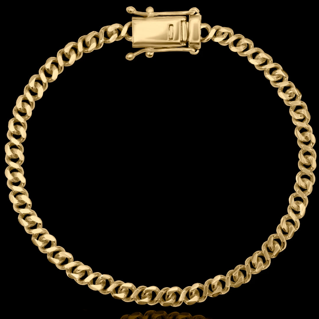 Pulseira Imperador 5mm Banhado a Ouro 18k