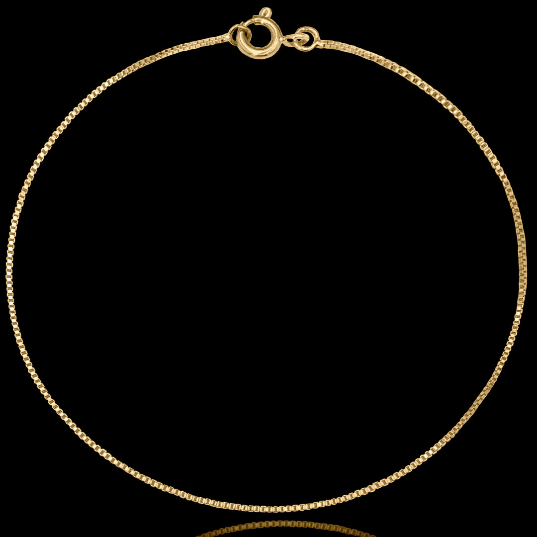 Pulseira Veneziana 1mm Banhado a Ouro 18k