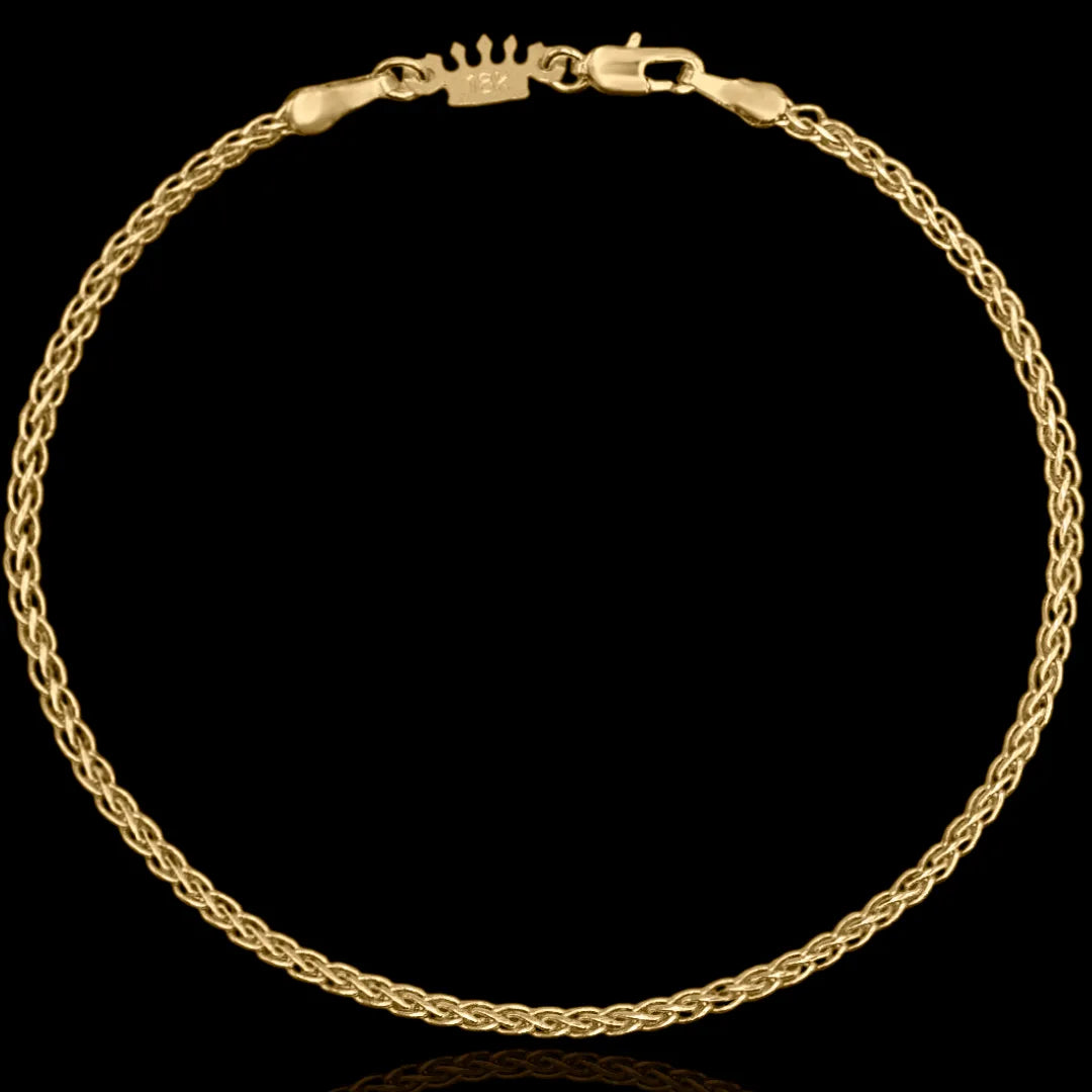 Pulseira Royal Link 2.3mm banhado a ouro 18k