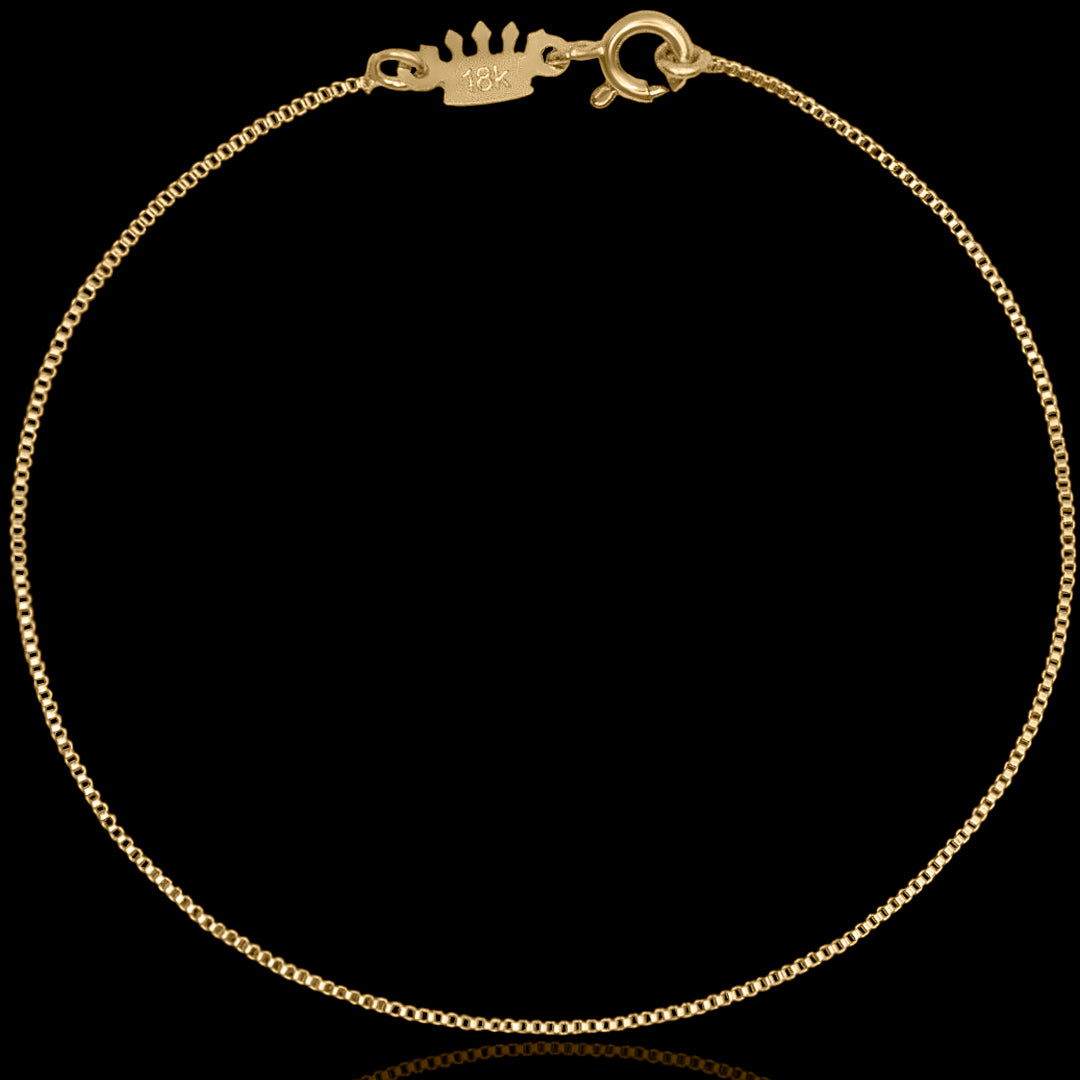 Pulseira Veneziana 1mm Banhado a Ouro 18k
